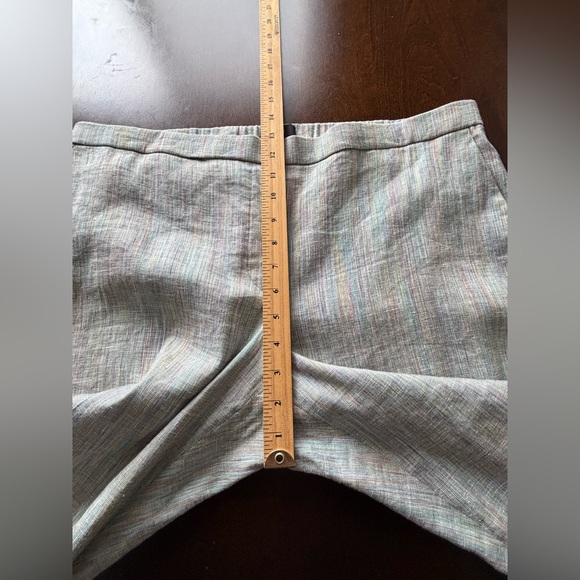 Theory Treeca Pull On Linen Blend Slim Cropped Pants 16 Multi-Colour Pockets - Picture 12 of 16